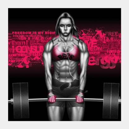 strong chick Square Art Prints