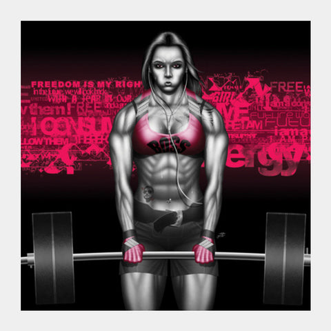 strong chick Square Art Prints