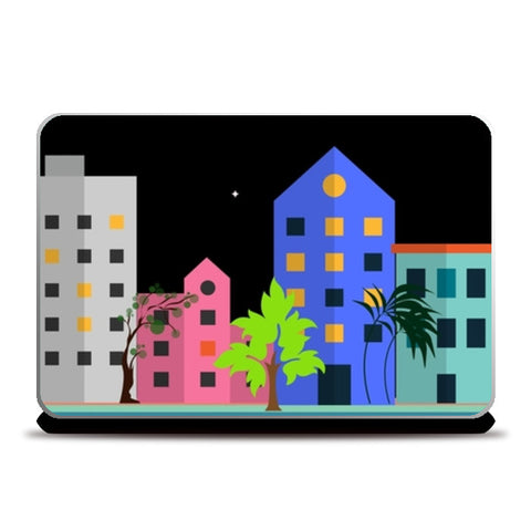 My city in the night Laptop Skins