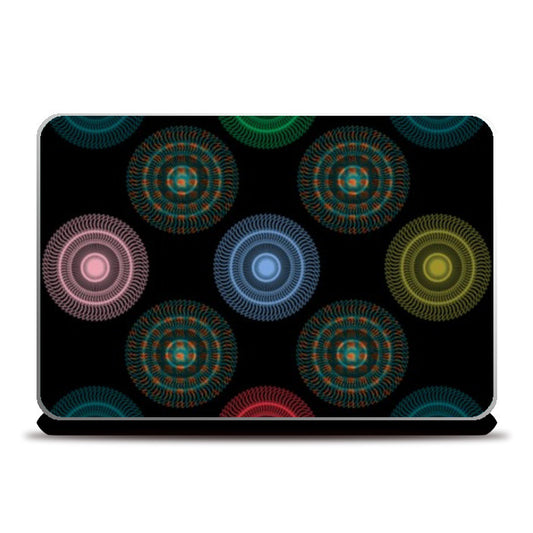 Laptop Skins, Colorful Circles Geometric Design  Laptop Skins