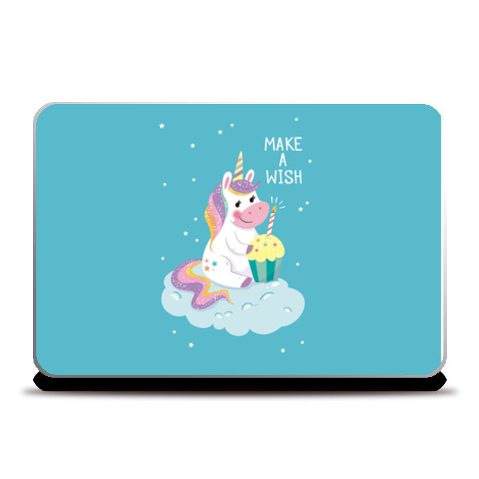 make a wish unicorn Laptop Skins