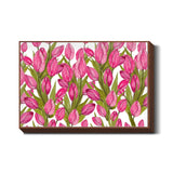 Pink Tulips Flowers Spring Floral Background Wall Art