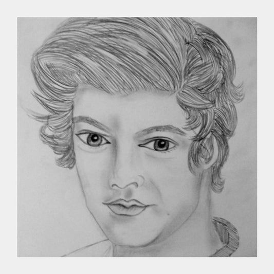 Harry Styles Sketch Square Art Prints