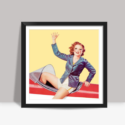 Vintage Pin Up Girl Poster 2 Square Art Prints