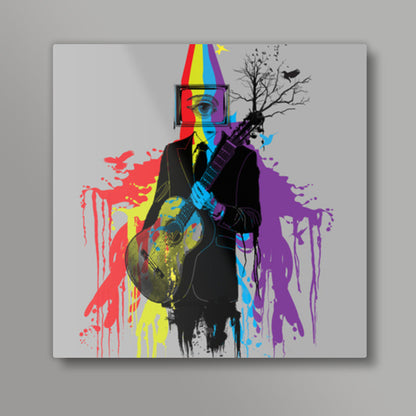 Surrealism Man Guitarist Square Art Prints