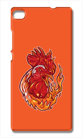 Rooster On Fire Huawei P8 Cases