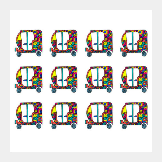 Square Art Prints, Rickshaw Zenscrawl Square Art Prints