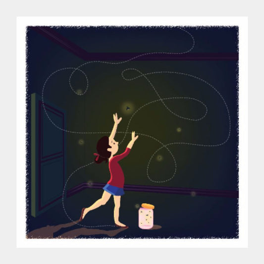 Square Art Prints, Fireflies in me, - PosterGully