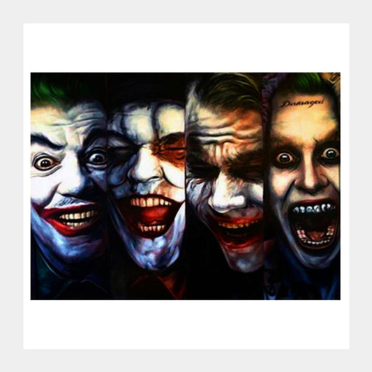 joker batman gotham dark knight  Square Art Prints