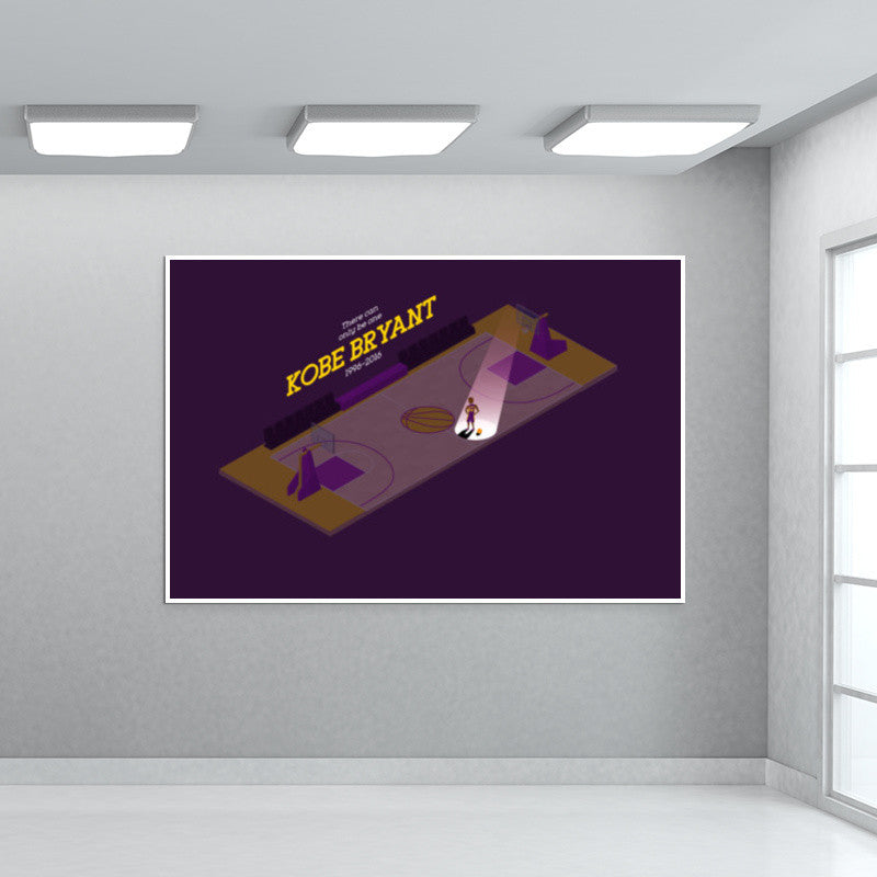 NBA Basketball Kobe Bryant Isometric Minimal Wall Art