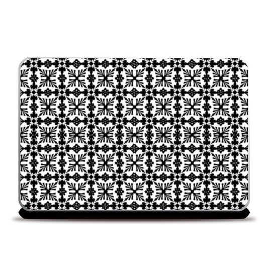 Laptop Skins, Black And White Checkered Pattern Laptop Skins