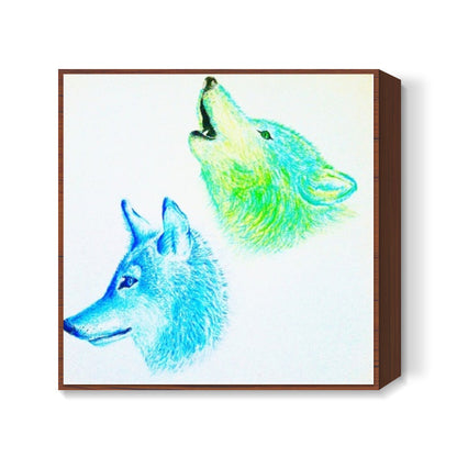 Winter Wolves Square Art Prints