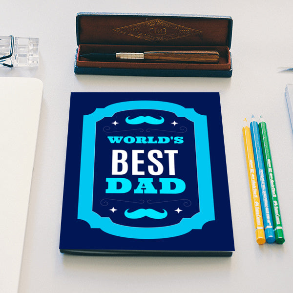 Dad We Love You Artwork Blue Abstract Shape With Mustache | #Fathers Day Special  Notebook
