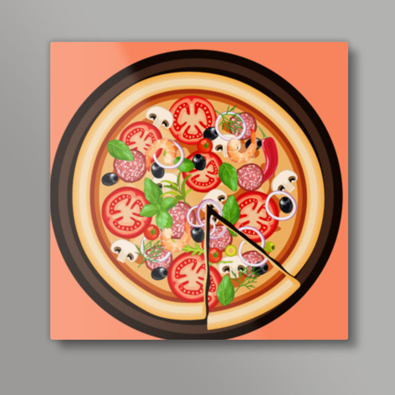 Pizza Square Art Prints