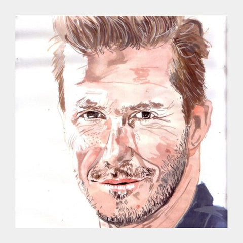 Square Art Prints, David Beckham -sometimes, all you need for your goal is a KICK Square Art Prints