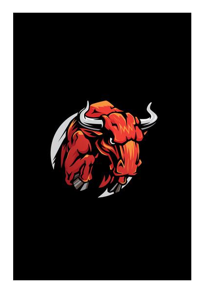 Bull Mascot Wall Art PosterGully Specials