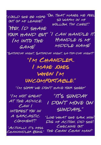 PosterGully Specials, Friends chandler Bing quotes doodle typography popart Wall Art