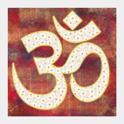 Square Art Prints, Om Textured Square Artwork