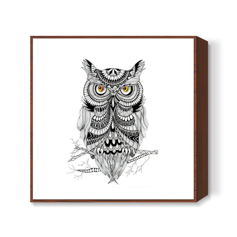 Doodle Owl Square Art Prints