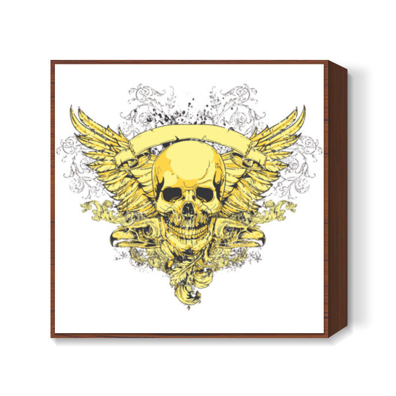 Winged Skull 1 Square Art Prints