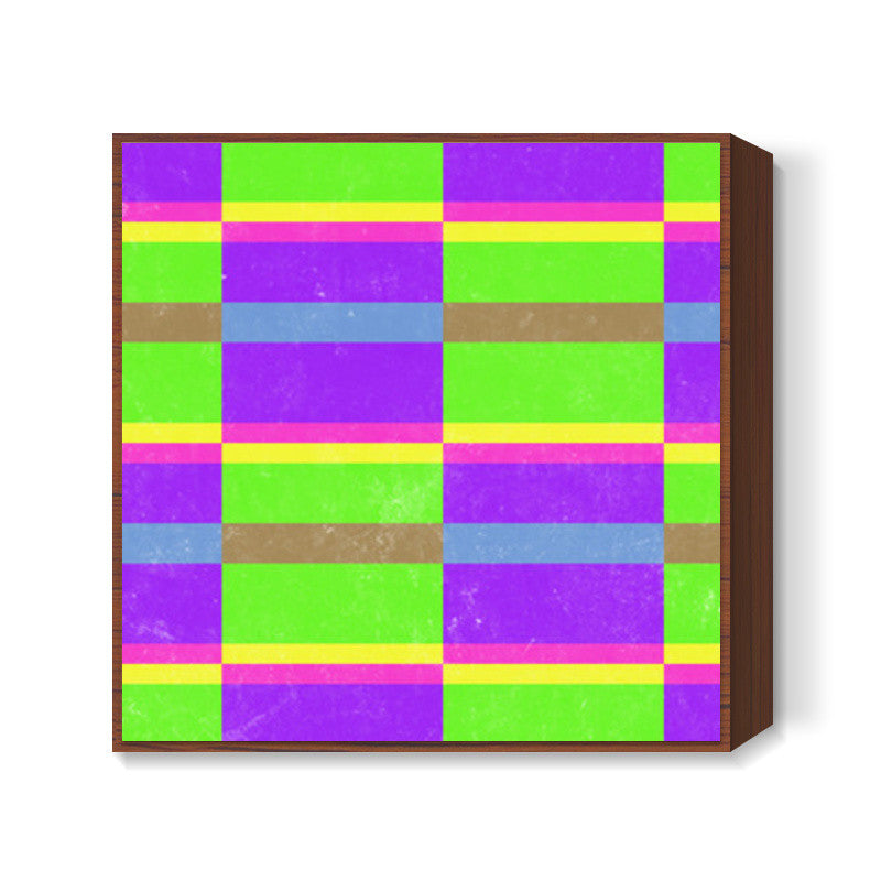 Evermore | Purple Green | Geometric Pattern Square Art Prints