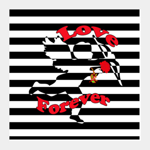 3D Love Cupid!!..Love Forever Square Art Prints