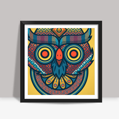 Trippy Owl Square Art Prints