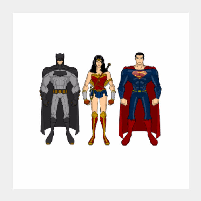 Square Art Prints, The DC Trinity Square Art | Ehraz Anis, - PosterGully