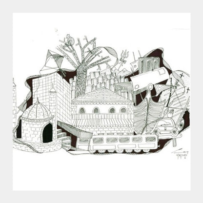 Doodle_Habitat Square Art Prints