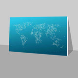 Blue & White World Map Stick Ons