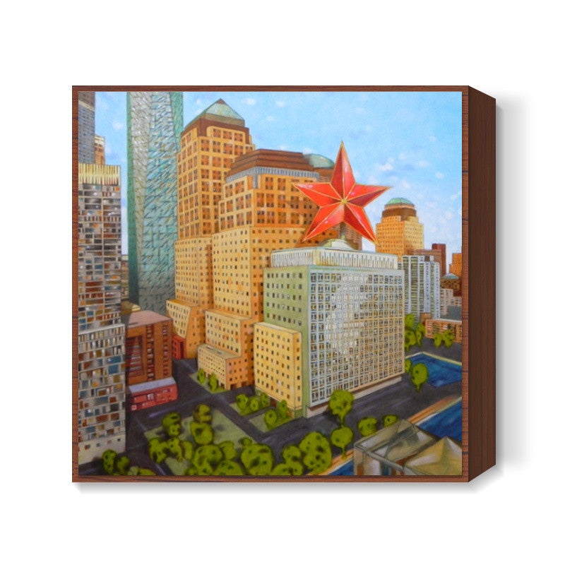 the red star Square Art Prints
