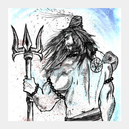 Warrior Shiva Square Art Prints