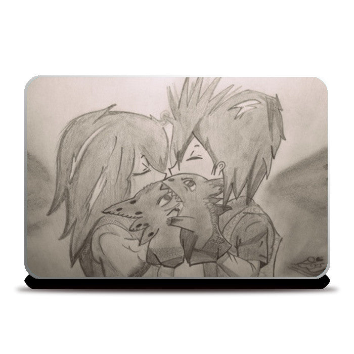 Train your Dragon Kiss Hiccup Toothless Laptop Skins