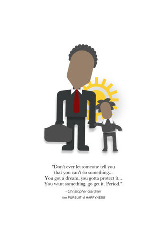 THE PURSUIT OF HAPPYNESS | VETICAL | MINIMAL POSTER | WILL SMITH | INSPIRATIONAL QUOTES Wall Art