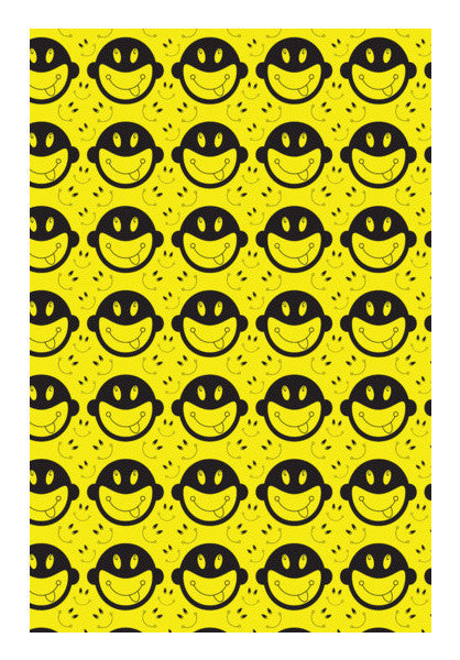 Monkey Tongue Out On Black And Yellow Art PosterGully Specials