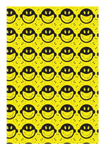 PosterGully Specials, Monkey tongue out on black and yellow Wall Art