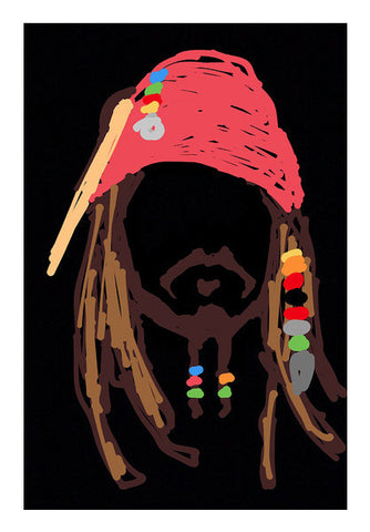 Jack Sparrow Pirates Of The Caribbean Minimal Doodle Art PosterGully Specials