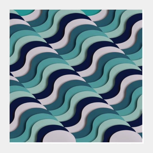 Square Art Prints, Waves Square Art Prints
