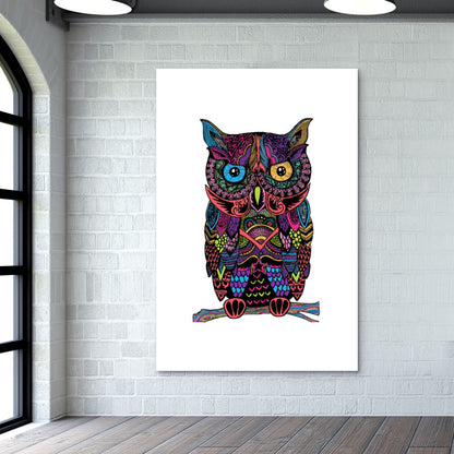 Aztec owl color Wall Art