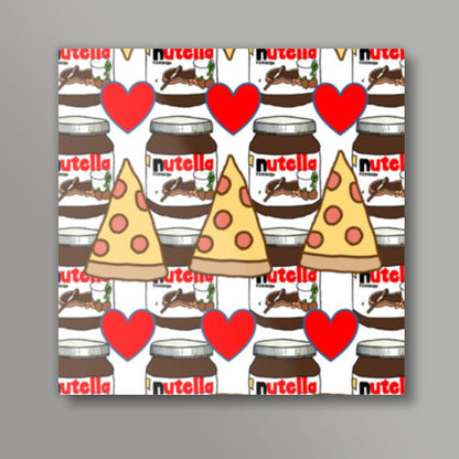 Nutella Pizza Square Art Prints