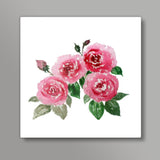 Pink Roses Square Art Print