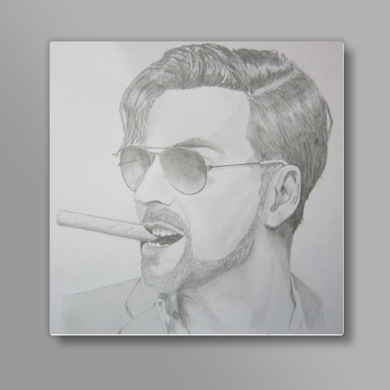 Akshay Kumar Pencil Sketch Square Art Prints