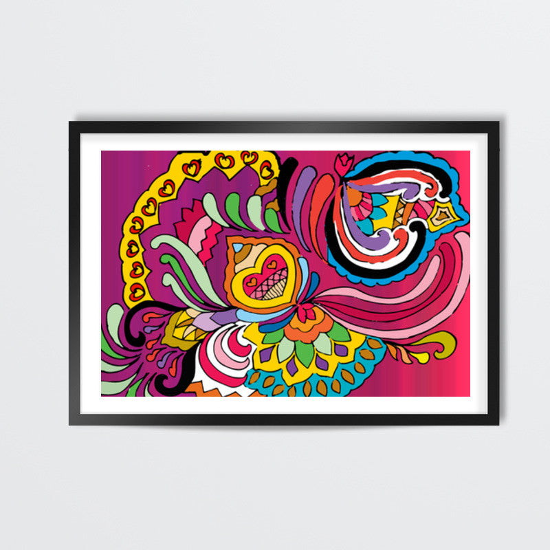 Flower Doodle Design Wall Art