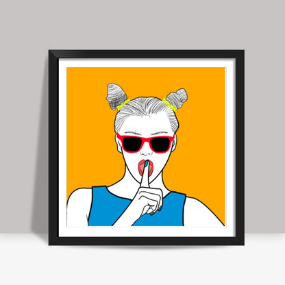 facial hair dont care Square Art Prints