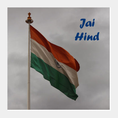 Square Art Prints, Republic Day National Flag Jai Hind Patriotic Square Art Prints