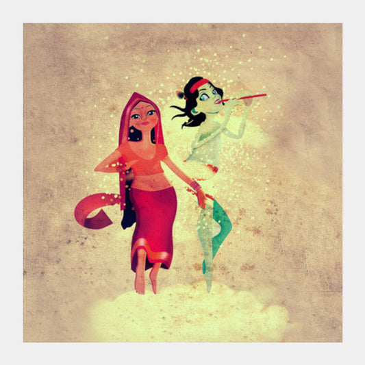 Square Art Prints, KRISHNA RADHA Square Art Prints