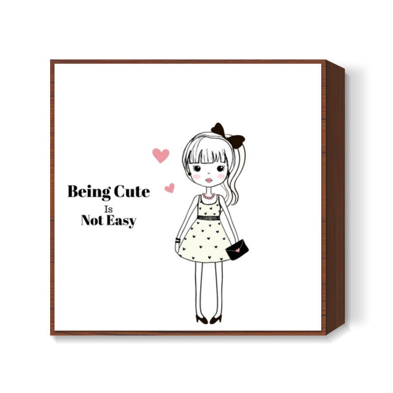 Cute Girl Square Art Prints