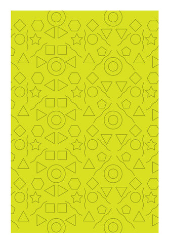 Yellow Shapes Geometric Art PosterGully Specials