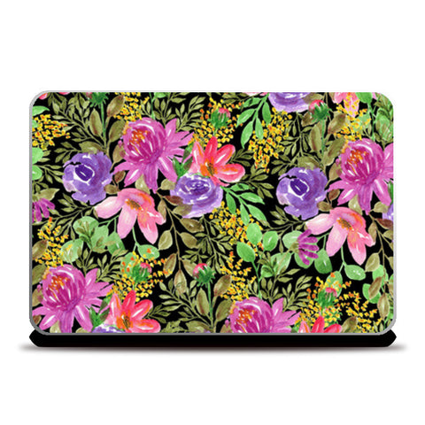 Colorful Chaotic Floral Spring Pattern Laptop Skins
