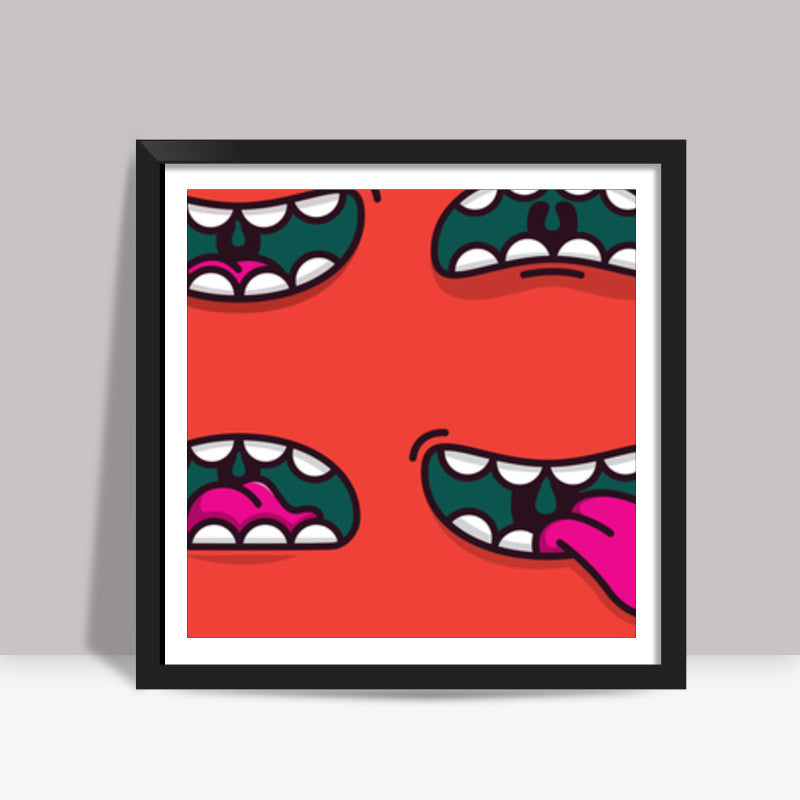 Cartoon Mouths Square Art Prints